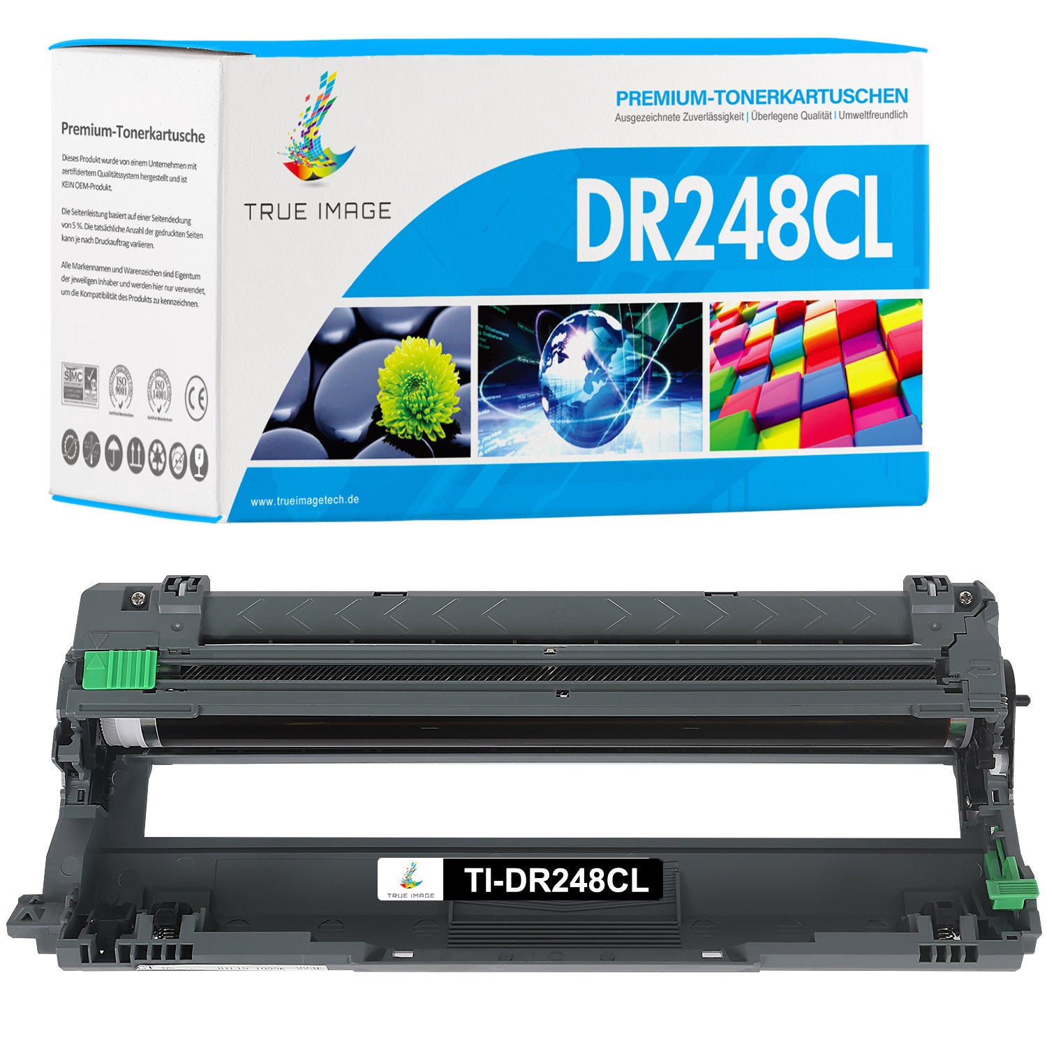 DR248 - Pack De 4 Tambour Compatible Avec BROTHER DR248 Noir Cyan