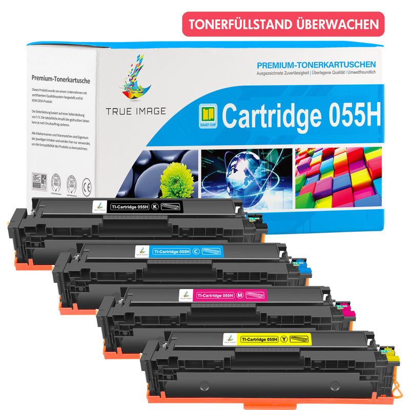 Kompatible Canon 055H Toner Patrone Mit Chip 4er-Pack