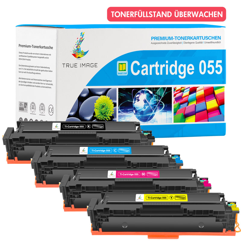 Kompatible Canon 055 Toner Patrone Mit Chip  4er-Pack