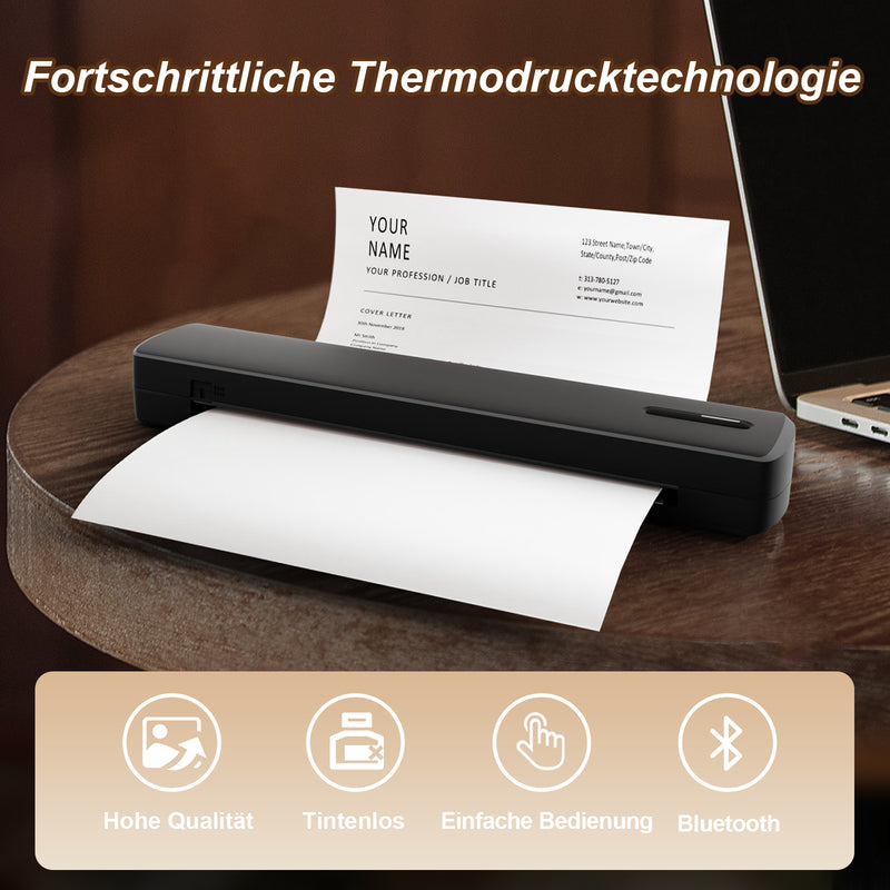 True Image TC80 Tintenloser Drucker, tragbarer Letter/A4/Tattoo Thermodrucker