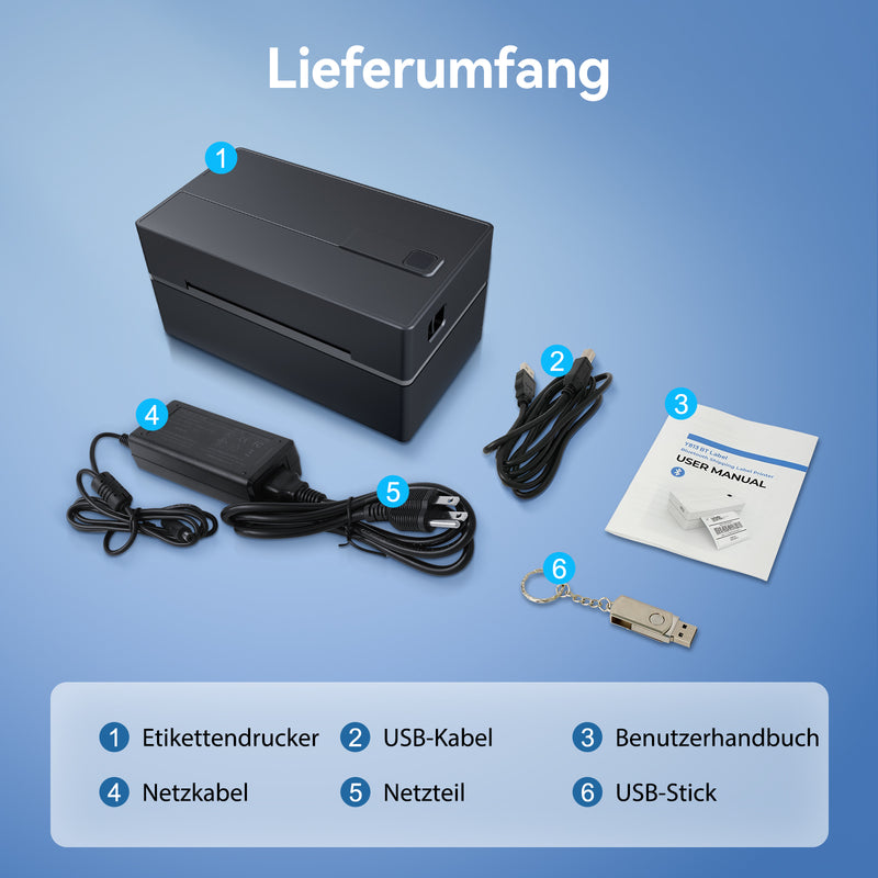 True Image TY813 Thermo-Versandetikettendrucker 4x6 – USB- und Bluetooth-kompatibel