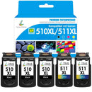 Kompatibel Canon PG510XL + CL511XL Druckerpatronen Multipack