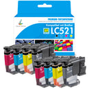 Brother LC521 LC-521 Druckerpatronen 8PK