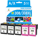 Kompatible HP 308 308XL Druckerpatronen 5er-Pack
