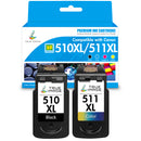 Kompatibel Canon 1 PG510XL + 1 CL511XL Druckerpatronen Multipack