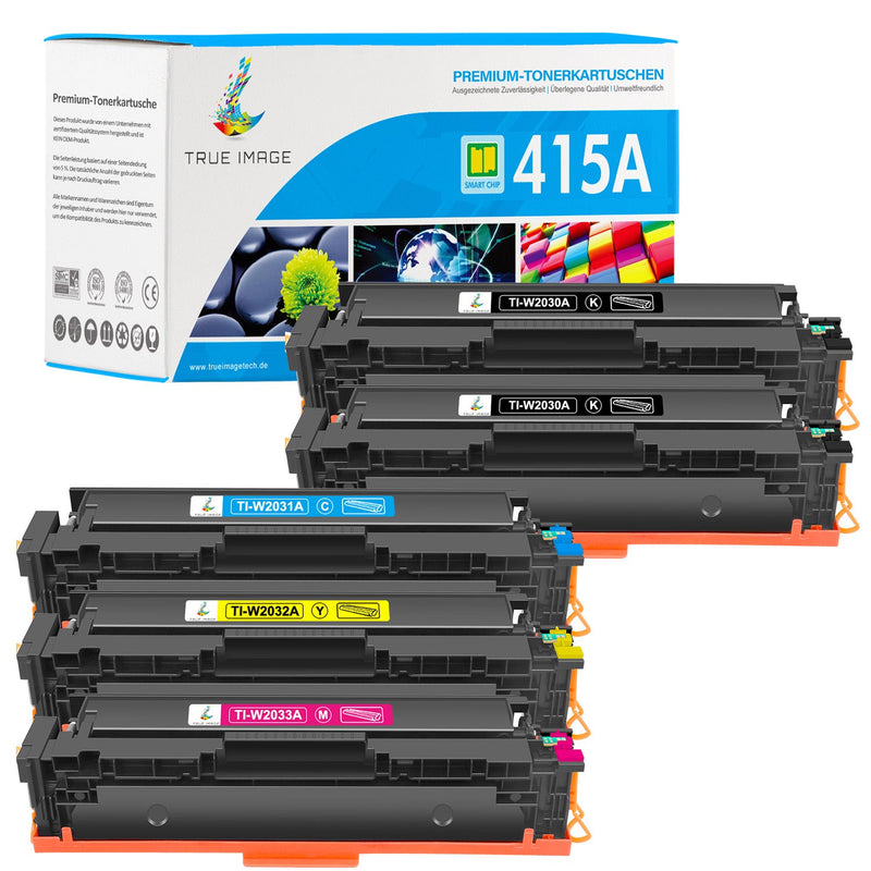 Kompatible HP 415A CMYK Multipack Toner Patronen | Smart Chips | Tonerstand überwachen